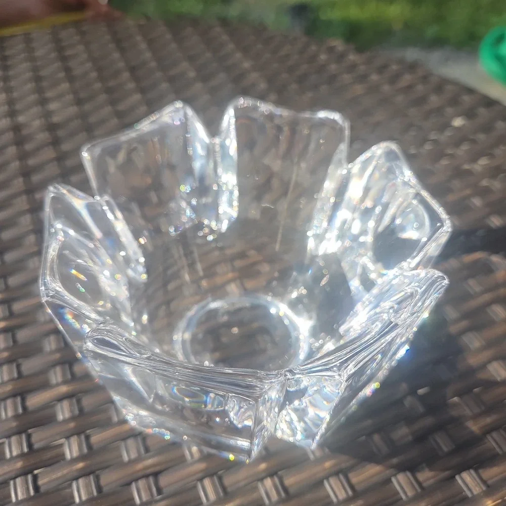 ORREFORS SWEDEN CORONA CRYSTAL GLASS BOWL LARS HELLSTEN SIGNED  6